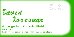 david korcsmar business card